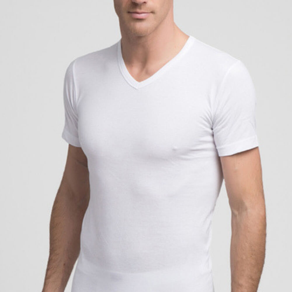 Camiseta hombre manga corta cuello pico 508 de Abanderado